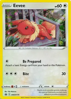 Eevee SWSH175 Holo Promo Sword & Shield Promo Pokemon Holo Moderately Played - Image 1
