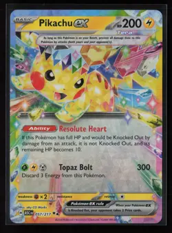 Pikachu ex 057/191 Double Rare Surging Sparks Pokemon Holo - Image 1