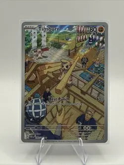 Pokemon TCG Timburr Illustration Rare 183/167 Twilight Masquerade - Image 1
