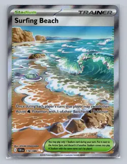 SURFING BEACH 114/086 ULTRA RARE CHAOS RISING POKEMON Holo NM - Image 1