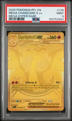 2025 POKEMON PFL EN-PHANTASMAL FLAMES MEGA HYPER RARE MEGA CHARIZARD X EX PSA 9 - Image 1