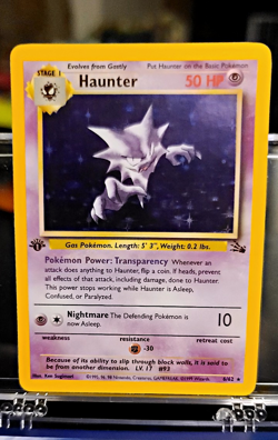 Pokemon Fossil Haunter 1st Edition Holo NM - Image 1