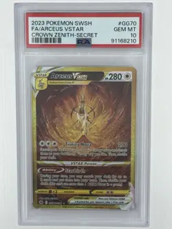 2023 Pokemon SWSH Crown Zenith Secret GG70 FA Arceus VSTAR PSA 10 GEM MINT - Image 1