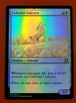 1x Celestial Unicorn | FOIL | Forgotten Realms | MTG Magic Cards - Image 1