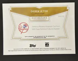 2025 Topps Definitive Derek Jeter Definitive Moments On-Card Auto #/10 #DMA-DJ - Image 2
