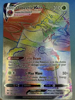 Orbeetle VMAX 186/185 Vivid Voltage Rainbow Secret Rare Pokemon Card - Image 1