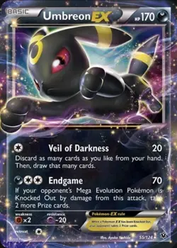 Pokemon Umbreon EX 55/124 Fates Collide Holo Rare Card HOLODEX 8.8 - Image 1
