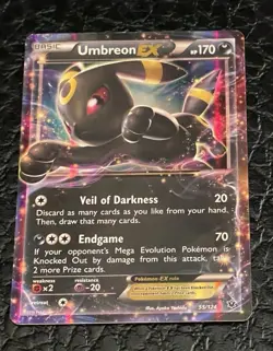 Pokemon Umbreon EX 55/124 Fates Collide Holo Rare Card HOLODEX 8.8 - Image 2
