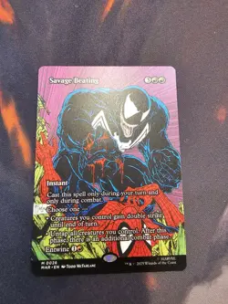 PRESALE SAVAGE BEATING (BORDERLESS) Marvel's Spider-man: Marvel Universe MTG 🔥 - Image 1