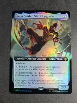 Iron Spider, Stark Upgrade (Extended Art Foil) Rare MTG Spider-Man - Image 1