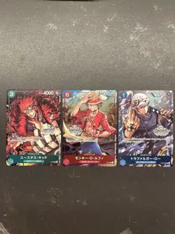 One Piece Card Game – Championship Promo Set (3 Cards) – Luffy, Kid & Law – NM - Image 1