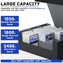 Card Storage Box for MTG PTCG, Commander Deck Box Holds 1800+ Cards, Card Storag 705353887369 - Image 2