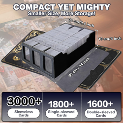 MTG Trading Card Storage Box with Playmat Fits 3000+ Cards, 3-Row Commander Deck - Image 3