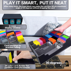 MTG Trading Card Storage Box with Playmat Fits 3000+ Cards, 3-Row Commander Deck - Image 5