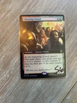 🔮 MTG: Cheering Crowd (Extended Art) Marvel's Spider-Man Foil-Ships Immediately - Image 1