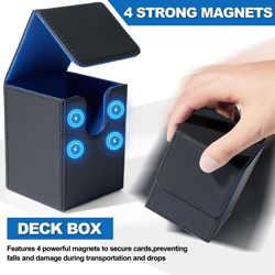 MTG Deck Box - PU Leather Magnetic Card Storage Box for TCG, CCG, Durable & Styl 7445049124189 - Image 4