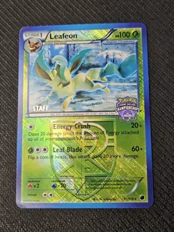 Leafeon STAFF State Championship Promo 2013 Crosshatch Pokemon TCG LP - Image 1