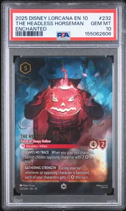 2025 Disney Lorcana EN 10 The Headless Horseman Enchanted #232 PSA 10 GEM MINT - Image 1