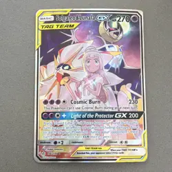 Pokemon Solgaleo & Lunala GX Ultra Rare Full Art Holo 216/236 Cosmic Eclipse TCG - Image 1