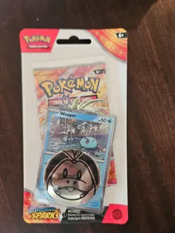 Pokemon Scarlet And Violet/ Surging Sparks Booster Pack With Coin - Wooper - Image 1