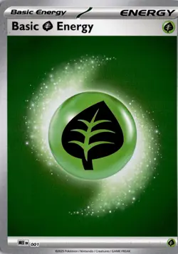 Basic Grass Energy 001 1 Reverse Holo Mega Evolution Energies Pokemon Card TCG - Image 1