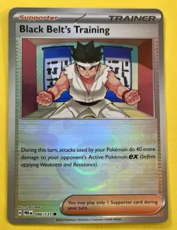 Black Belt's Training 2025 Pokemon Prismatic Evolutions POKE BALL HOLO 096/131 - Image 1