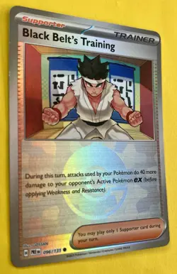 Black Belt's Training 2025 Pokemon Prismatic Evolutions POKE BALL HOLO 096/131 - Image 3