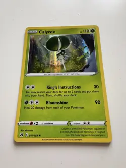 Pokemon TCG Calyrex Crown Zenith Holo Card 017/159 Rare - Image 1