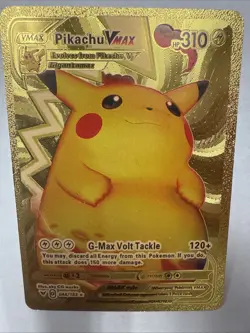 Pikachu VMAX 044/185 Pokemon Gold Foil Card (Fan Art) - Image 1