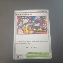 Pokemon Paradise Resort SVP 224 World Championships 2025 STAFF Promo NM!! - Image 1