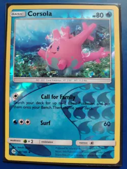 Pokemon TCG Card - Corsola (36/149 SM Base Set Reverse Holo 2017 English) - Image 1