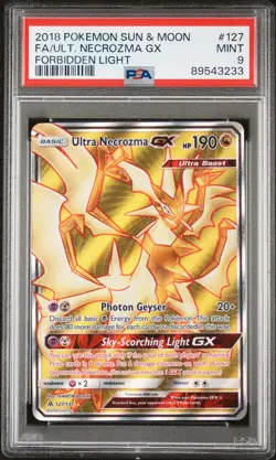 PSA 9 Ultra Necrozma GX Full Art Forbidden Light Pokemon 2018 SM Alola - Image 1