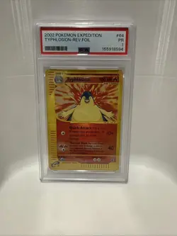 2002 Pokemon Expedition Typhlosion Reverse Foil 64/165 PSA 1 Pop 2 - Image 1