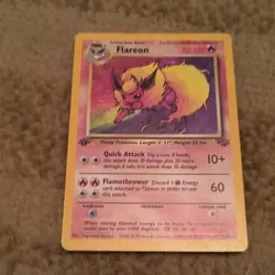 Flareon 3/64 Jungle 1999 English Holo Rare 1st Edition ! Pokemon TCG Vintage - Image 1