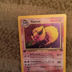 Flareon 3/64 Jungle 1999 English Holo Rare 1st Edition ! Pokemon TCG Vintage - Image 2