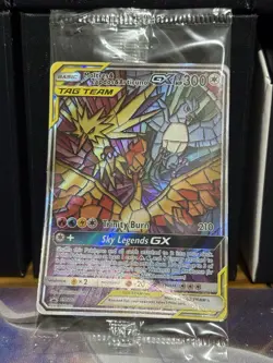 Moltres Zapdos Articuno SM210 GX Promo Sealed Stained Glass Birds Pokemon CREASE - Image 1