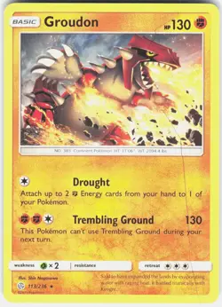 Groudon 113/236 Rare Cosmic Eclipse Pokemon Near Mint - Image 1