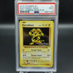 PSA 9 MINT POKEMON XY EVOLUTIONS ELECTABUZZ COSMOS TOYS R US COSMOS HOLO #41 - Image 1