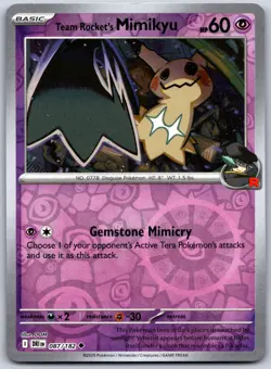 Team Rocket's Mimikyu 087/182 Uncommon Destined Rivals Pokemon Reverse Holo NM - Image 1