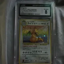 Pokemon TCG 1997 Mystery of the Fossils Dragonite 149 Holo Japanese CGC 8 - Image 1