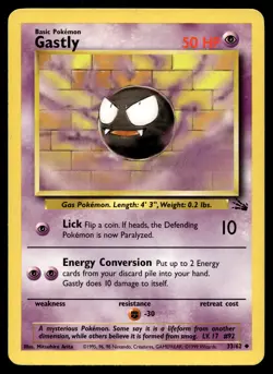 Gastly 33/62 Pokemon Fossil Non Holo (MP) - Image 1
