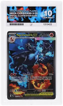 Pokemon Mega Charizard 125/094 Phantasmal Flames Ace 10 PERFECT Sub Grades - Image 1