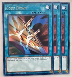 Yugioh! 3x Cost Down MAZE-EN055 Rare 1st Ed NM - Image 1