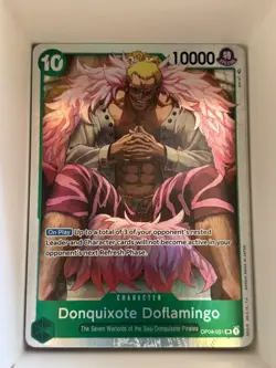 OP04-031 Donquixote Doflamingo English SR One Piece TCG Card Game - Image 1