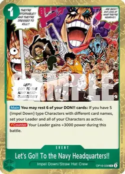 Let's Go!! To the Navy Headquarters.. OP16-038 Rare One Piece Card - Image 1