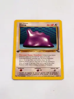 1999 1st Edition Ditto Pokemon Card Fossil Set WOTC 18/62 - Image 1