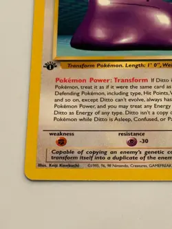 1999 1st Edition Ditto Pokemon Card Fossil Set WOTC 18/62 - Image 3
