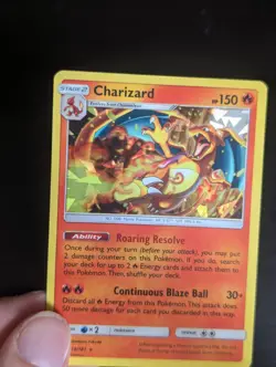 Pokemon TCG Charizard Sun Moon Team Up 14/181 Cracked Ice Holo Rare LP - Image 3