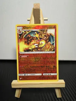 Pokemon TCG Charizard Sun Moon Team Up 14/181 Reverse Holo Rare - Image 1