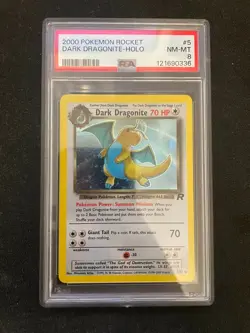 PSA 8 Dark Dragonite 5/82 HOLO Rare Team Rocket WOTC Pokemon Card NM MINT - Image 1